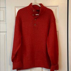 Perry Ellis Red Turtleneck Sweater with Button Accents XXL